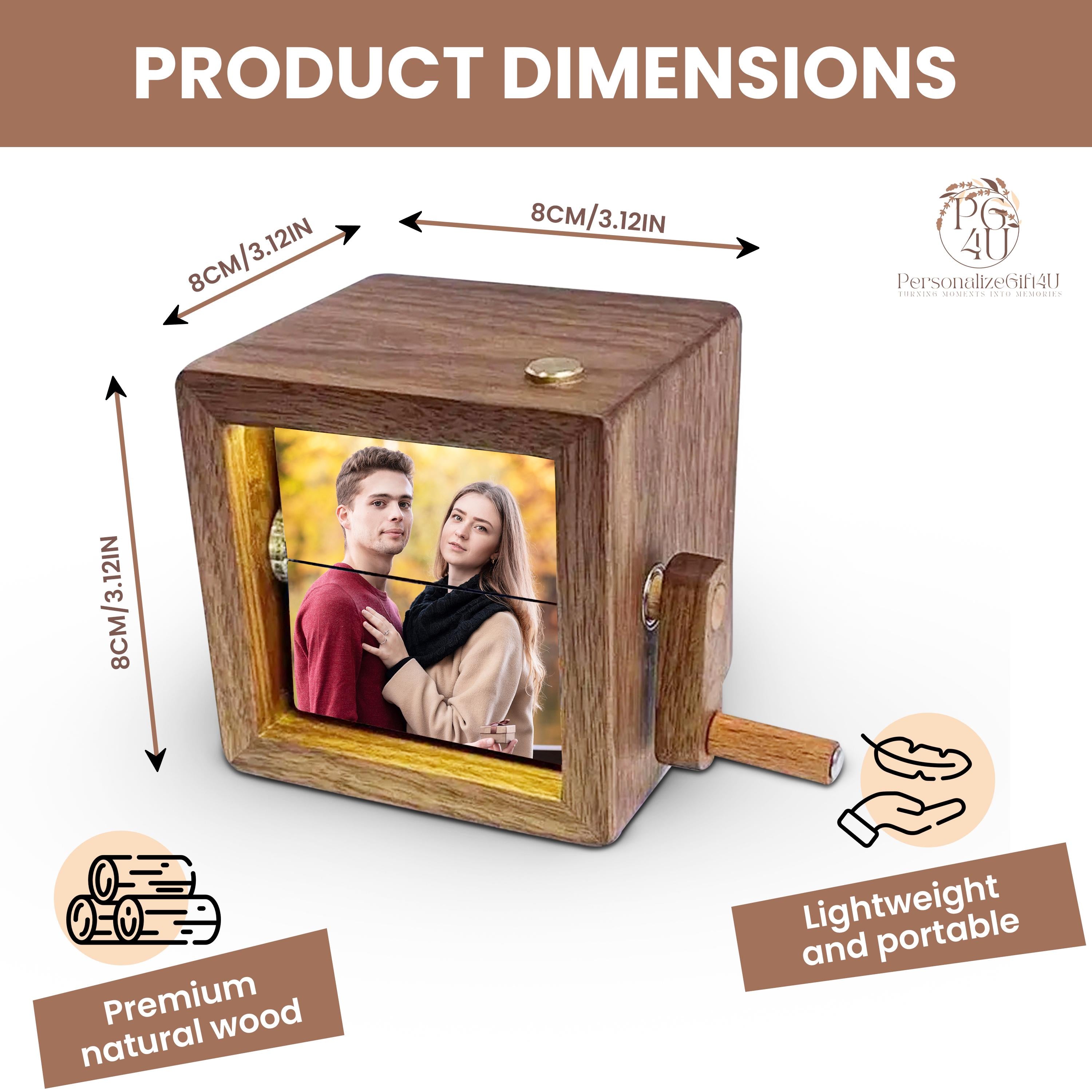 Custom Flip Book Frame Animation Machine – Mechanical Hand Motion Photo Album, Black Walnut Handicraft, Creative Gift for Home Decor