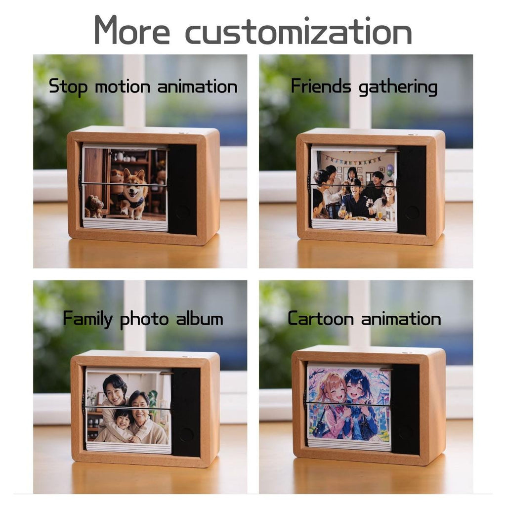 Personalized 32 Automatic Photo Album with Light, Custom Couple Flip Book Frame Animation Machine, Custom Gift for Him/Her,Wedding,Birthday