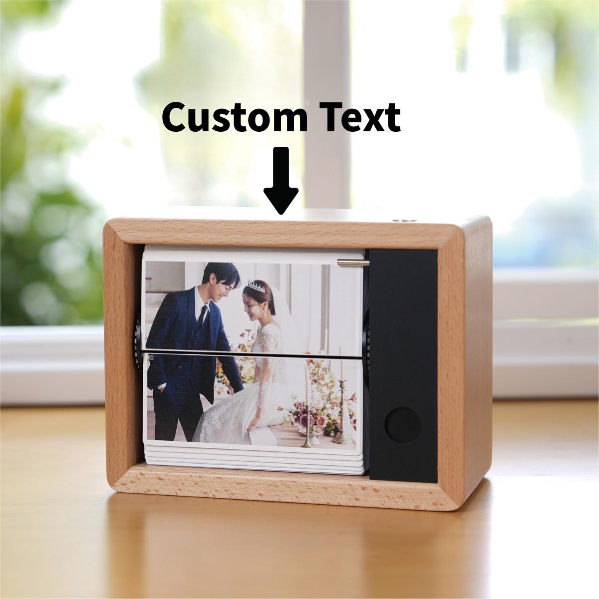 Personalized 32 Automatic Photo Album with Light, Custom Couple Flip Book Frame Animation Machine, Custom Gift for Him/Her,Wedding,Birthday