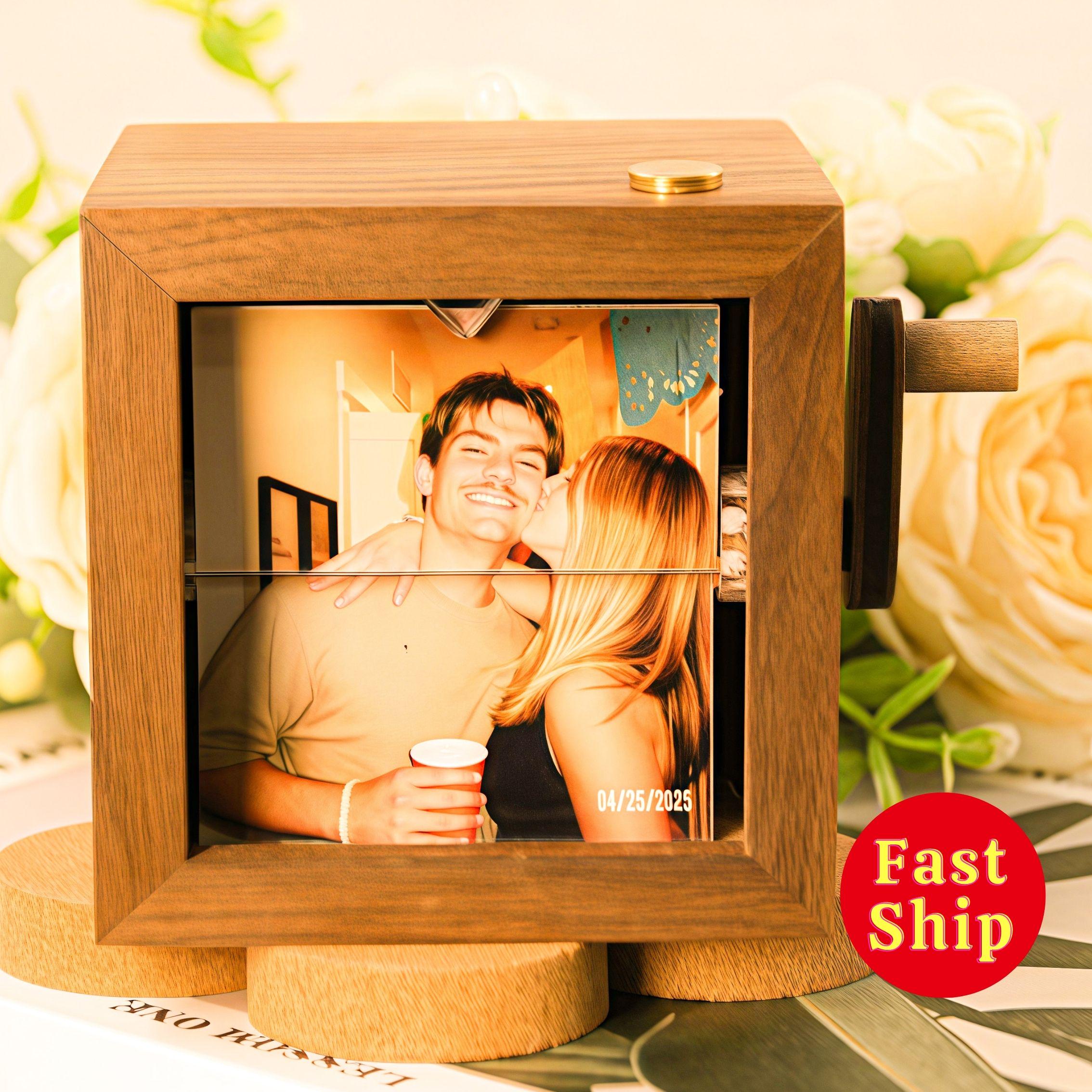 Custom Couple Flip Book Frame Animation Machine,Personalized Anniversary Wooden Flip Photo Frame,Couple Photo Gift,Anniversary gift
