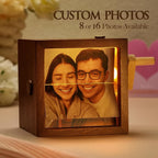 Custom Flip Book Frame – Hand Motion Photo Album with Night Light | Sentimental Walnut Gift for Couples, Memorial, Wedding, or Home Decor
