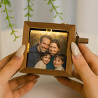 Custom Flip Book Frame – Hand Motion Photo Album with Night Light | Sentimental Walnut Gift for Couples, Memorial, Wedding, or Home Decor