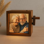 Custom Flip Book Frame – Hand Motion Photo Album with Night Light | Sentimental Walnut Gift for Couples, Memorial, Wedding, or Home Decor